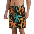 thumbnail image 3 of KLL Palm Trees Men's Casual Summer Beach Shorts Hawaiian Shorts with Pockets-Medium, 3 of 6
