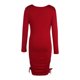 thumbnail image 3 of VISgogo, vestido ajustado Sexy con cuello en V para mujer, falda corta fruncida de manga larga con cordón lateral de Color sólido para mujer de otoño VISgogo moda, 3 of 9