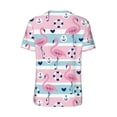thumbnail image 3 of Balery Pink Striped Flamingo Baseball Jersey for Men Casual Button Down Shirts Short Sleeve Active Team Sports Uniform-Large, 3 of 9