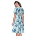 thumbnail image 2 of Bixox Robe d'Été à Manches Courtes pour Femmes Robe Ample Longueur Genou avec Poches-Tortue, 2 of 7