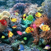 Brewish Artificial Lifelike Plastic Fish for Aquarium Tank Decorations, Random Pattern Moving Floating Fishes Toy for Bubble Tube Lamp – 12 Pieces Set