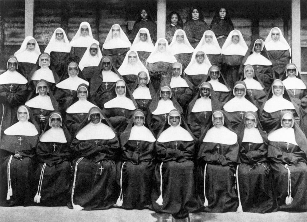Sisters Of The Holy Family. Na Late 19Th Century Photograph Of The