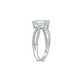 thumbnail image 2 of 1.90 Carat (Ctw) Aquamarine Splt Shank Ring with Diamonds in 14K White Gold for Women, 2 of 6