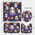thumbnail image 3 of Happy Halloween Bathroom Set with Shower Curtain sets and Rugs Accessories, Cute Ghost Fall Shower Curtain, Pumpkin Treat or Trick Creepy Bathroom Decor 4 Pcs, 3 of 8