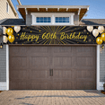 thumbnail image 6 of Gold Black Happy 60th Birthday Banner Party Celebration Background Balloon Backdrop Photography Props Decorations Event Supplies, 6 of 8