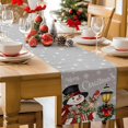 thumbnail image 2 of Christmas Table Runner Grey Snowman Table Runners Snowflake Cardinal Bird Light Wreath Cotton Linen Dresser Scarf Kitchen Dining Table Decor for Christmas Holiday Party Decor 13x36 Inch, 2 of 8