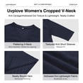 thumbnail image 5 of Uvplove Women's Cropped V-Neck Knit Cardigan Button Lightweight Soft Hollowed-Out Textured Shrug,Navy Blue,XL, 5 of 6