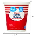 thumbnail image 6 of Great Value Original Whole Milk Ricotta Cheese, 15 oz Tub (Refrigerated), 6 of 7