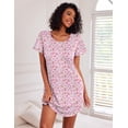 thumbnail image 5 of Ekouaer Cotton Nightgowns for Women 3 Pack Sleepshirts Short Sleeve Night Shirt Tshirt Night Gown Soft Sleepwear Print Sleep Dress, 5 of 6