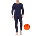 thumbnail image 2 of Wutalume Men Winter Fleece Lined Cotton Thermal Long Johns Top and Bottom Underwear Set, Ultra-Warm for Extreme Cold, Comfortable Base Layer for Daily Use,Navy L, 2 of 5