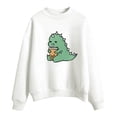thumbnail image 1 of IROINID Rabais Womens Winter Clothes Chandails à Capuche Winter Chemises Aguichant Col Rond Manches Longues Hauts Imprimés Blouse Régulière, Blanc, 1 of 3