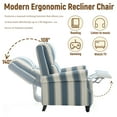 thumbnail image 6 of UIXE Pushback Recliner Chair Fabric Armchair Push Back Recliner Club Chairs Home Living Room, Stripe Navy, 6 of 6
