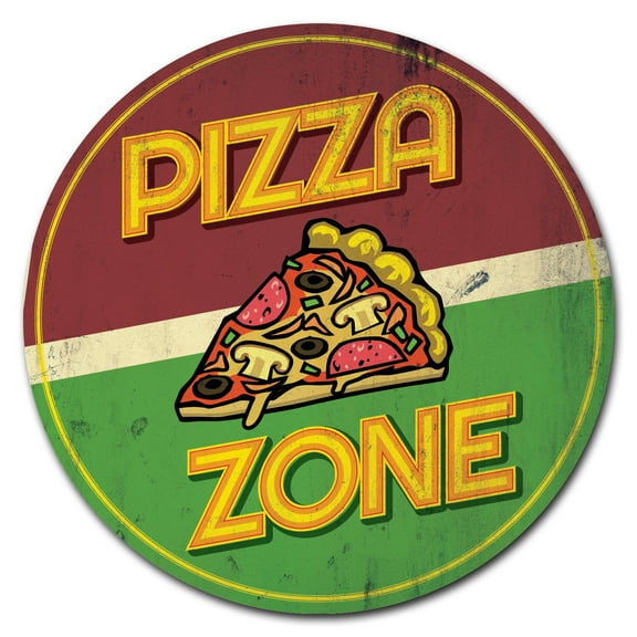 SignMission Circular Rigid Plastic Sign 12" Tall - Farmer's Market Pizza Zone | Plastic Sign |  Made in the USA