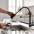 thumbnail image 5 of Kitchen Faucet with Sprayer, Modern Single Handle Pull Down Sprayer Spring Matte Black Kitchen Sink Faucet with LED Light, 5 of 6