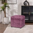thumbnail image 2 of Jacob 18" Storage Cube Ottoman Purple Floral Sateen, 2 of 4