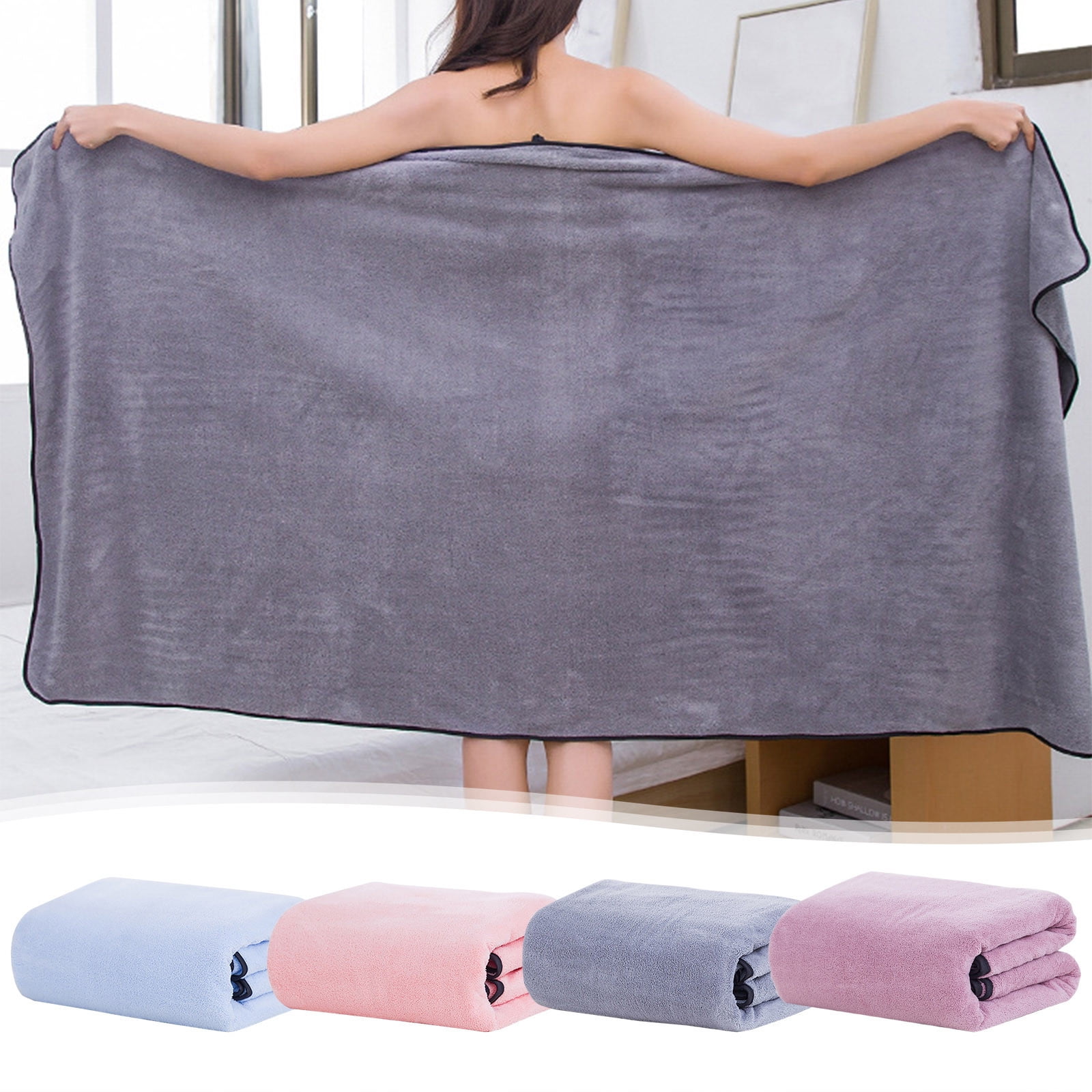 PALIFEUR Extra Large Bath Towels, Soft Highly Absorbent Bath Towels Microfiber Velvet Towels Lightweight Quick Drying Towels for Bathroom Beach, Spa, Shower, Hotel-27.5×55.1"-Purple