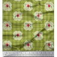 thumbnail image 1 of Soimoi Poly Georgette Fabric Check & Floral Artistic Printed Craft Fabric by the Yard 42 Inch Wide, 1 of 1