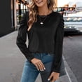 thumbnail image 2 of VISALY Women's Puff Long Sleeve Velvet Tops Base Layers Crewneck Blouses Stretchy Slimming Shirts Trendy Dressy Casual Blouses Elegant Office Shirts Fall Classy Work Holiday Party Outfit Black L, 2 of 9