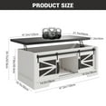 thumbnail image 3 of 47.2" Lift Top Coffee Table, Coffee Table with Storage Shelf/Hidden Compartment, ,Multifunctional Design with Sliding Barn Door,Lift Tabletop Dining Center Table for Home Living Room Office, 3 of 8