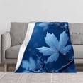 thumbnail image 2 of Durable Soft & Warm Flannel Blanket - Cozy Leaf Pattern Design Perfect for Sofa Travel Bed & Chair - Winter Comfort Essential, 2 of 7