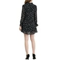 thumbnail image 3 of INSPIRE CHIC Robe Droite Décontractée à Fleurs pour Femme Inspirée, à Volants, à Col Noué, Coupe Ample, S Noir, 3 of 7