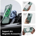 thumbnail image 3 of Magnetic Compatible with iPhone 16 Pro Case, Upgraded [Full Camera Protection] [Compatible with MagSafe] Protective Translucent Matte Women Girl Phone Case Cover, Midnight Green, 3 of 14