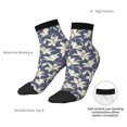 thumbnail image 4 of Goofa Lilies Flowers Pattern Non Slip Socks with Grips for Elderly, Crew Socks Yoga Hospital Socks Cushioned Sole Gripper Socks for Men Women, 4 of 5