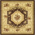 thumbnail image 1 of Unique Loom Versailles Collection Traditional Classic Floral Motif Area Rug (4' 0 x 4' 0 Square Brown/ Ivory), 1 of 1