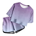 thumbnail image 3 of WOYY Toddler Girls Summer Outfits Gradient Short Sleeve T-Shirt Shorts Set, Sizes 4-5T, 3 of 4
