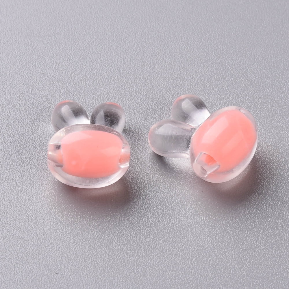 500g Transparent Acrylic Beads Bead in Bead Rabbit Mixed Color 15.5x12x9.5mm Hole: 2mm 480pcs/500g