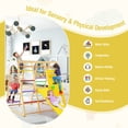 thumbnail image 5 of Barara King Toddler Slide, Indoor Kids Slide Playset 8-in-1 Wooden Jungle Gym Playset with Slide and Monkey Bars-Multicolor, 5 of 8