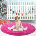 thumbnail image 5 of DweIke Round Rug for Bedroom,Soft Shaggy Area Rugs for Living Room Decor,Fluffy Circle Carpets for Nursery,4'x4',Hot Pink, 5 of 7
