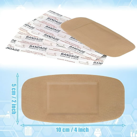 QARUN 2026 New Box of 50 Extra Large Bandages Flexible Fabric 2" X 4" Strips 50/Box for Cuts,Scrapes,Wounds,First Aid Xl