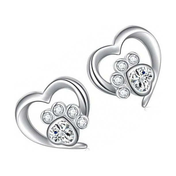 Guardurnaity 1 par de pendientes de diamantes de imitación para mujer, fiesta, banquete, niñas, diseño Simple, adorable pendiente de tuerca Ropa, zapatos y accesorios Miscelánea Blanco