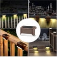 thumbnail image 3 of Solar Deck Lights LED Solar Step Light IP65 Waterproof Outdoor Garden Pathway Patio Stairs Fence Lamps (4 Pack), 3 of 4