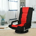 thumbnail image 2 of Costway 360-Degree Swivel Gaming Floor Chair with Foldable Adjustable Backrest Red, 2 of 12