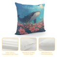 thumbnail image 4 of Blue Whale Square Cushion Covers  Ocean Whale Throw Pillow Covers Underwater Sea Animal Pillow Covers, 4 of 5