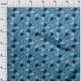 thumbnail image 3 of oneOone Silk Tabby Blue Fabric Tropical Leaf Craft Projects Decor Fabric Printed By The Yard 42 Inch Wide, 3 of 5