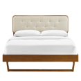 thumbnail image 3 of Modway Bridgette King Wood Platform Bed with Angular Frame in Walnut/Beige, 3 of 12