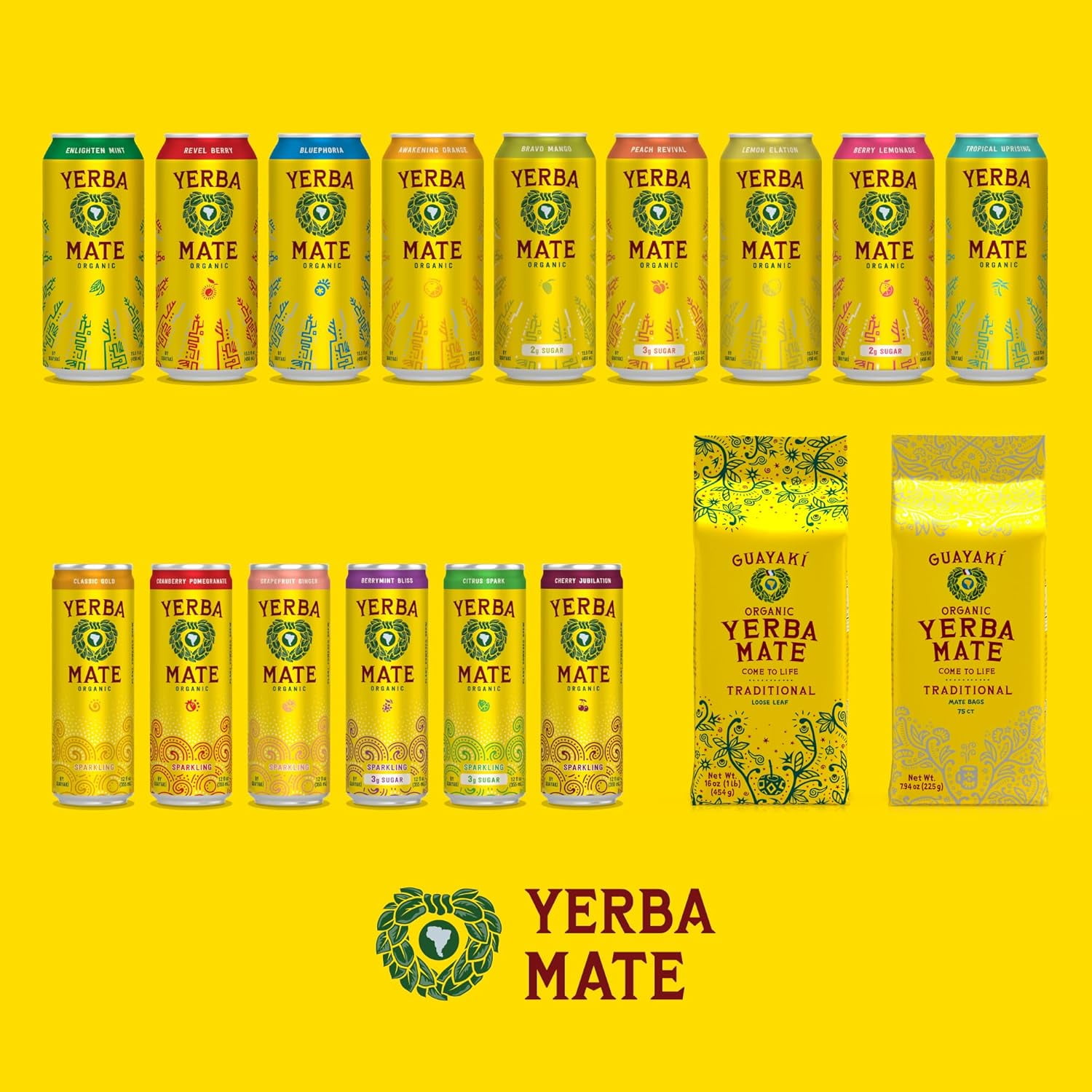 Guayakí Yerba Mate Bravo Mango, 15.5oz Cans, 6-Pack