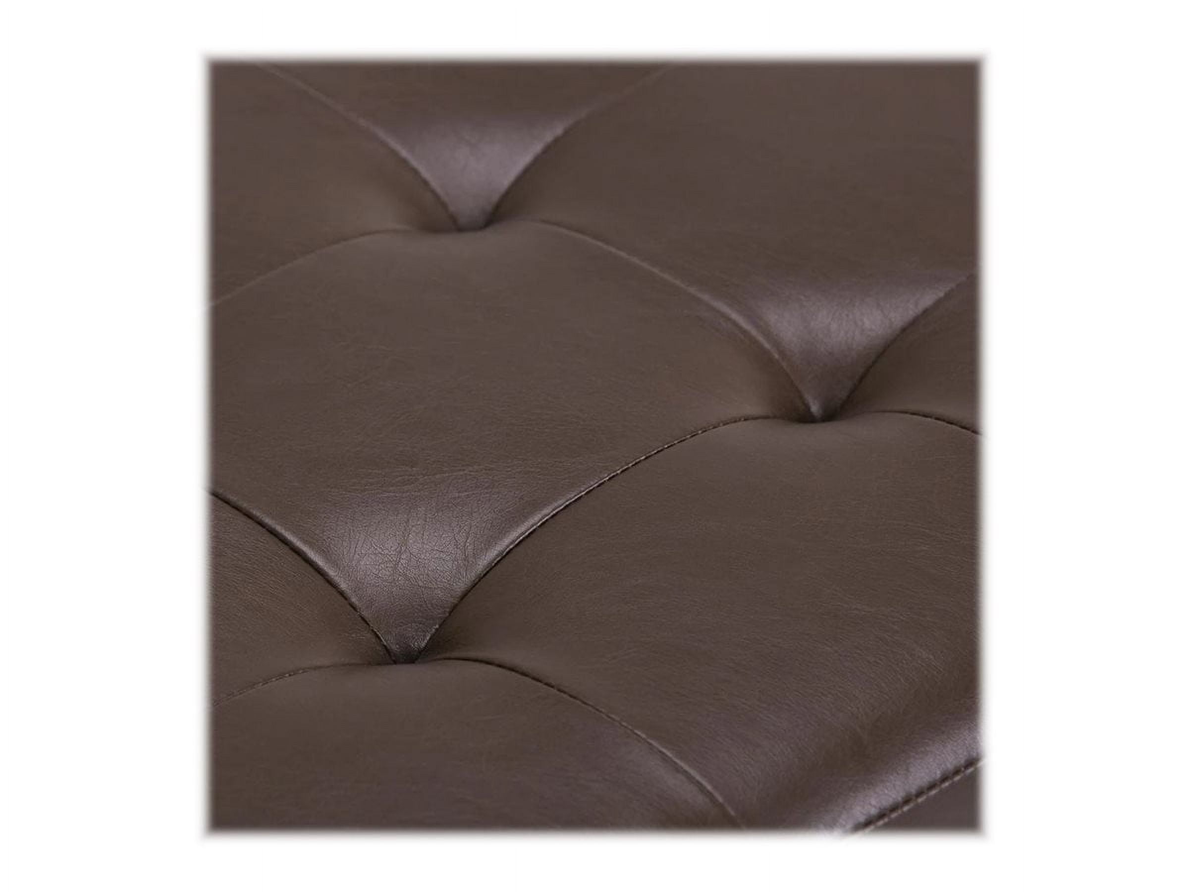 Cosmopolitan 34 inch Wide Storage Ottoman in Chocolate Brown Vegan Leather
