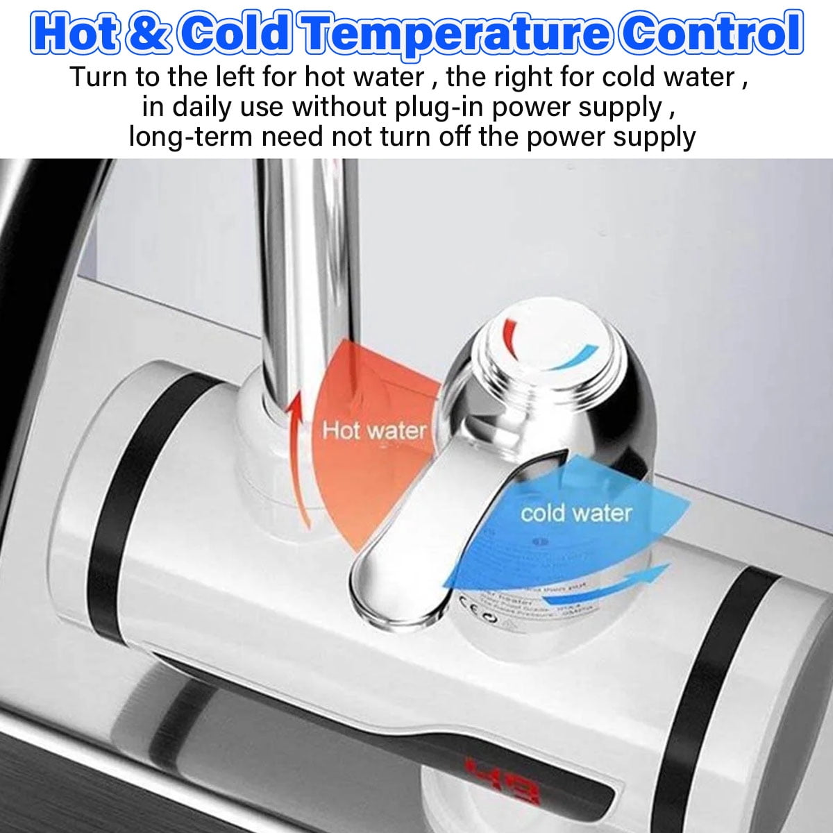 DYUES 3000W Hot Water Heater Faucet Instant Tankless Water Heater,Electric Kitchen Bathroom Fast Heating Tap Water Faucet