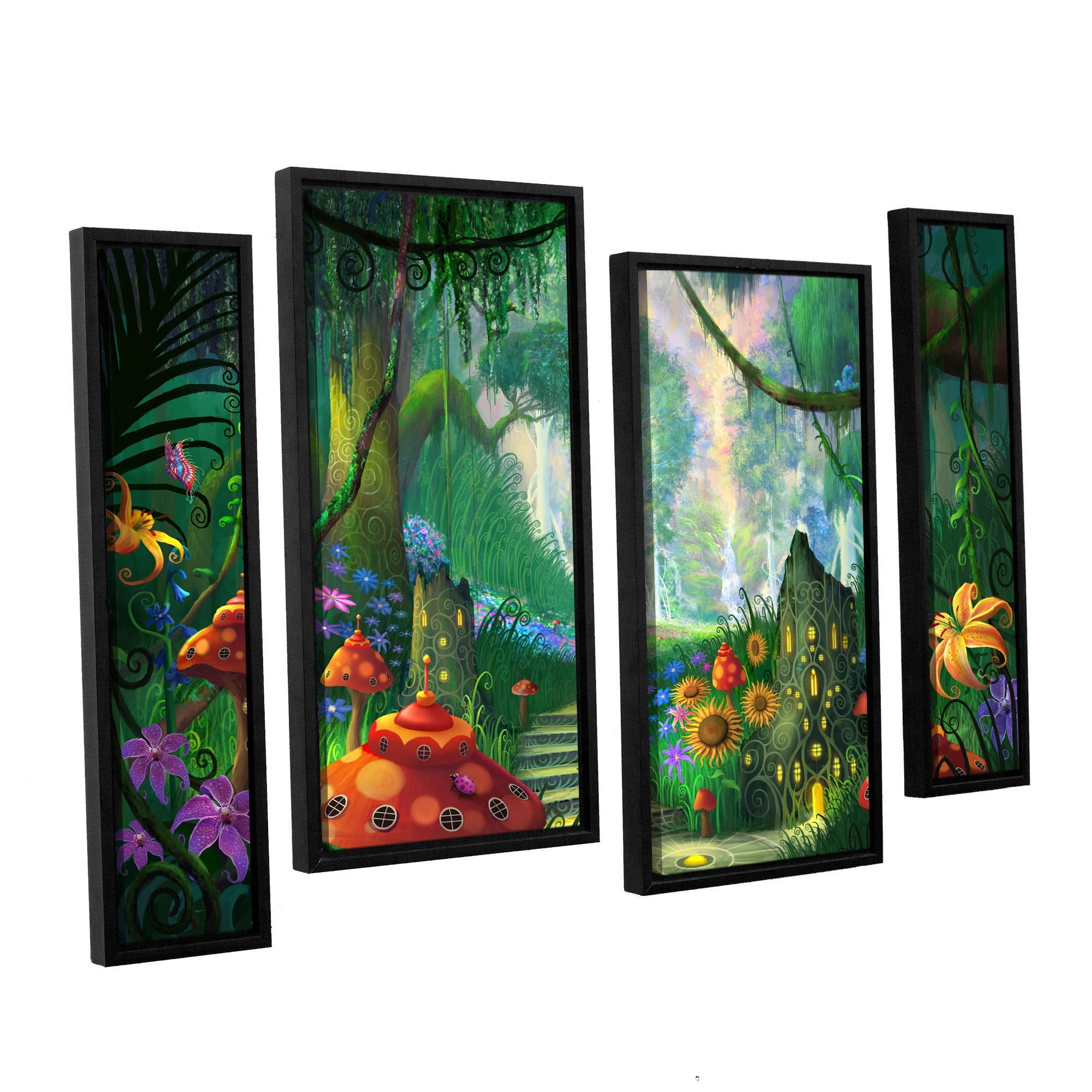 ArtWall Philip Straub "Hidden Treasure" 4-Piece Floater Framed Canvas Staggered Set