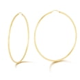 thumbnail image 5 of 14k Yellow Gold Women's Endless Tube Hoop Earrings 1.5mm Thick x 50mm Diameter, 5 of 7