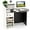 White Shelf & Black Desk, variant on Reception Desk, Front Desk Reception Counter with Desktop, Open Shelf & Lockable Drawer, Small Retail Checkout Counter Table, Wood Computer Workstation for Home, Office, Lobby & Salon