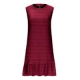 thumbnail image 2 of Besolor Summer Dresses for Women Round Neck Sleeveless Casual Ruffle Hem Beach Vacation Mini Dress, 2 of 6