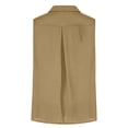 thumbnail image 3 of Domuza Cotton Linen Shirts for Men Casual Lapel Sleeveless Button Down Tshirts Summer 2026 Trendy Lightweight Vacation Beach Top Khaki XXL, 3 of 3