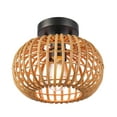 thumbnail image 5 of Globe Electric Fitz 1-Light Black Flush Mount Ceiling Light with Rattan Shade, 91000921, 5 of 11