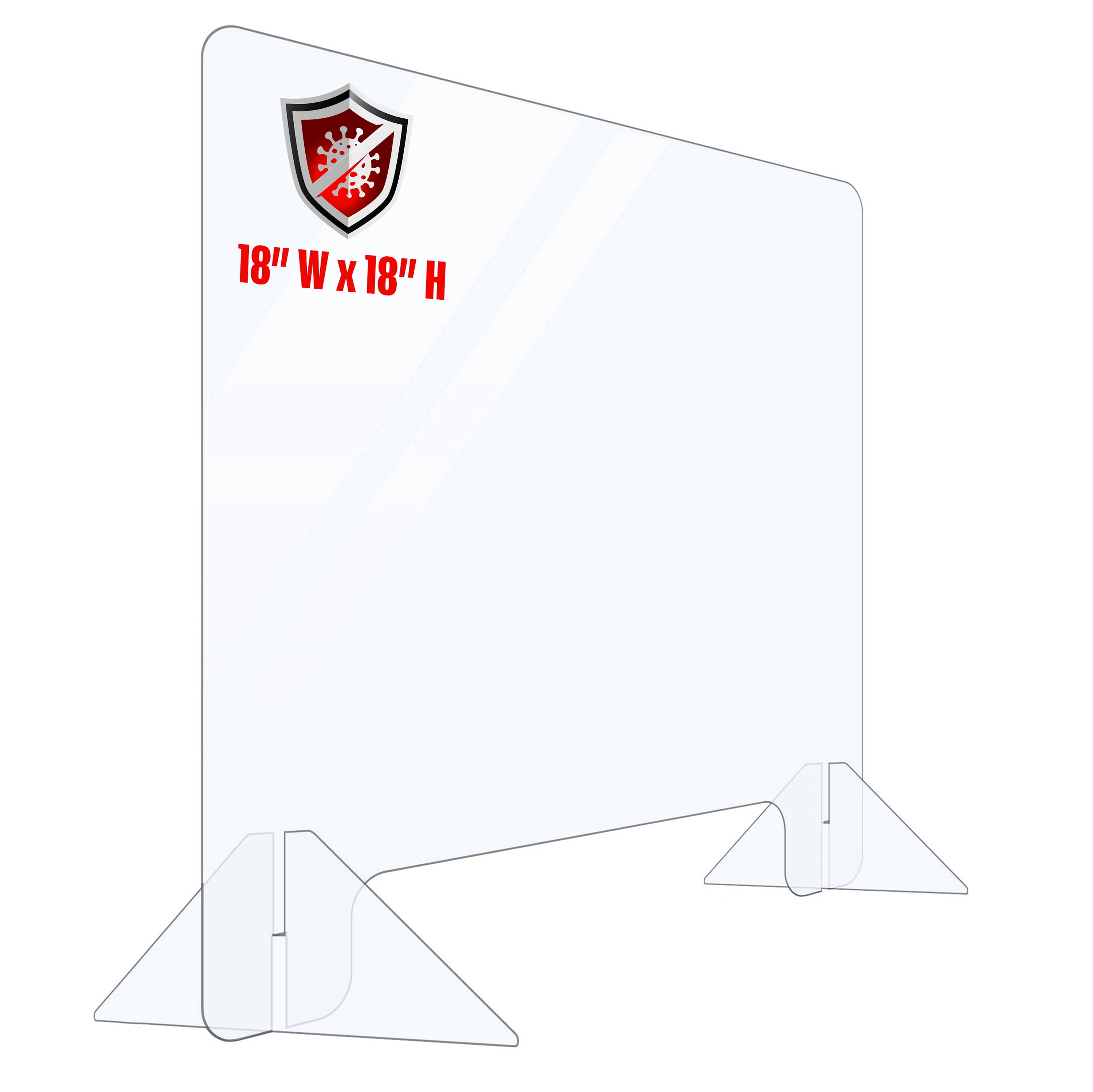 Portable Acrylic Plexiglass Sneeze Guard Shield for Counter 18x18