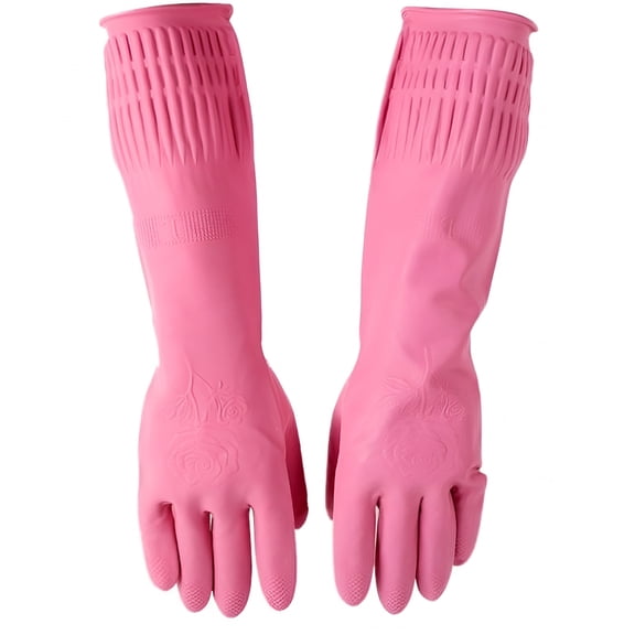 ACDANC Rubber Waterproof Extra Long Kitchen Dish Washing Cleaning Household Gloves